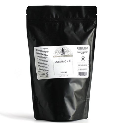 Curio Spice Co. Beverage Blend Lunar Chai in a bulk bag.