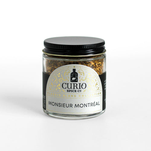 Curio Spice Co. Classic Blend Monsieur Montreal in a glass jar.