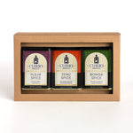 Curio Spice Co. 3-Tin Spice Garden Signature Blend gift set featuring unique spice blends made fair-trade single origin sustainable spices, featuring Fleur Spice, Zenu Spice, and Bonga Spice.