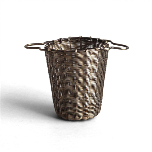 Handwoven Brass Tea Strainer Basket, made in India.