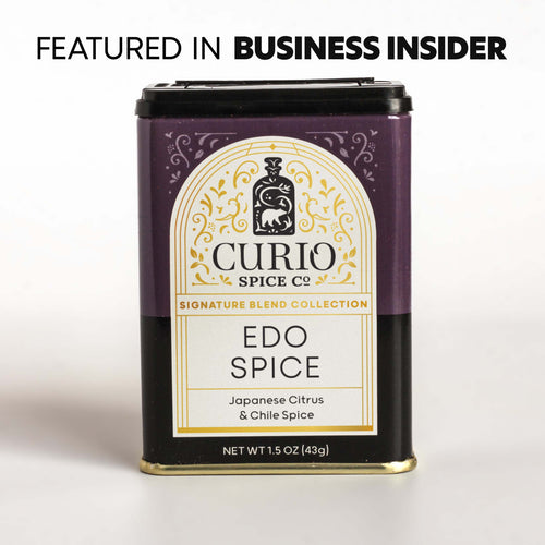 Curio Spice Co. Signature Blend Edo Spice in a tin, as featured in Business Insider.