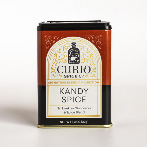 Curio Spice Co. Signature Blend Kandy Spice in a tin.