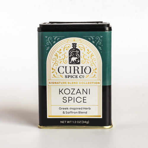 Curio Spice Co. Signature Blend Kozani Spice in a tin.