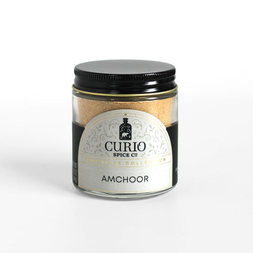 Curio Spice Co. fair-trade single origin sustainable amchoor in a glass jar.