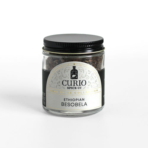 Curio Spice Co. fair-trade single origin sustainable Ethiopian Besobela in a glass jar.