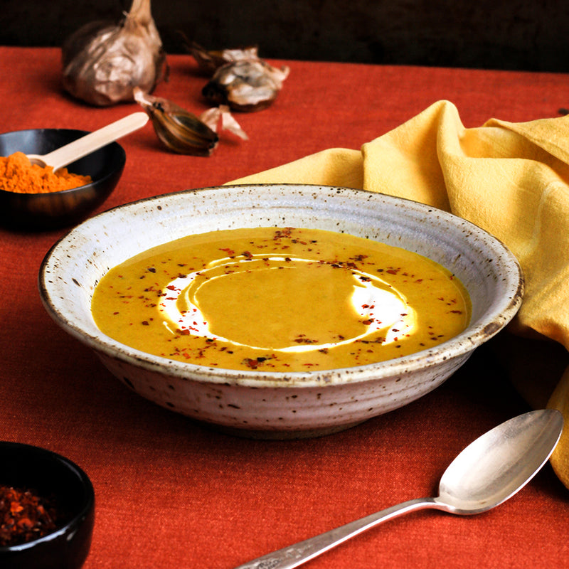 Pumpkin Soup with Black Garlic