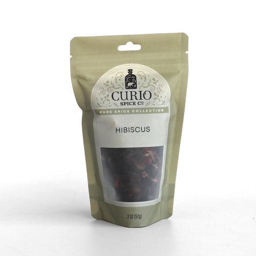 Curio Spice Co. sustainable Hibiscus in a resealable bag.