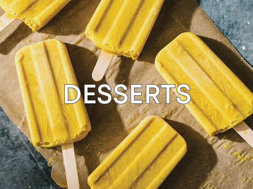 Curio Spice Co. recipe category for desserts, featuring Golden Milk Coconut Freeze-Pops